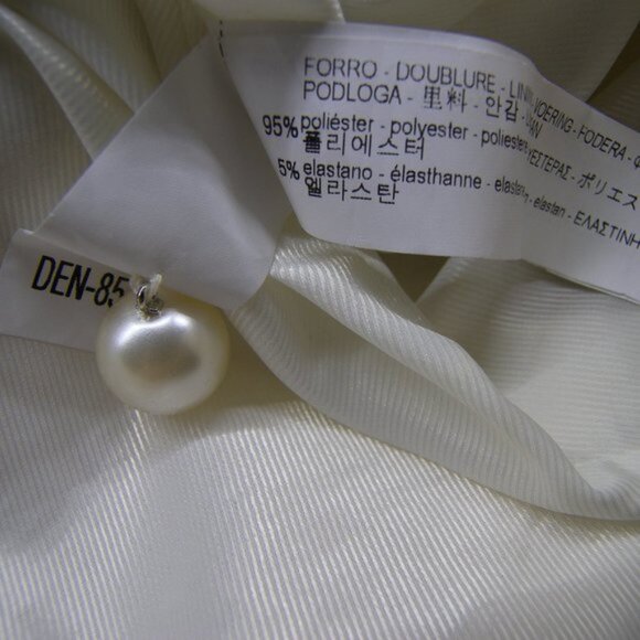 New Zara Ivory Ecru Tweed Textured Blazer Jacket w/Pockets, Pearl Buttons, Ivory - Picture 13 of 14